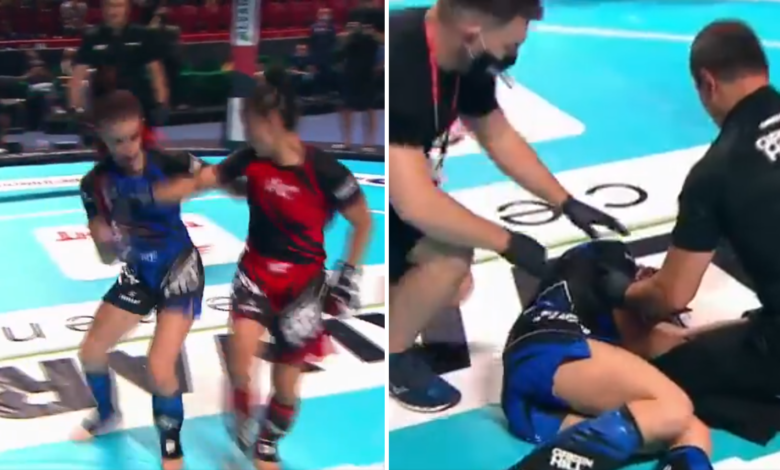 (VIDEO) Ciężkie KO w walce kobiet! Obrotowym backfist znokautowała swoją rywalkę!