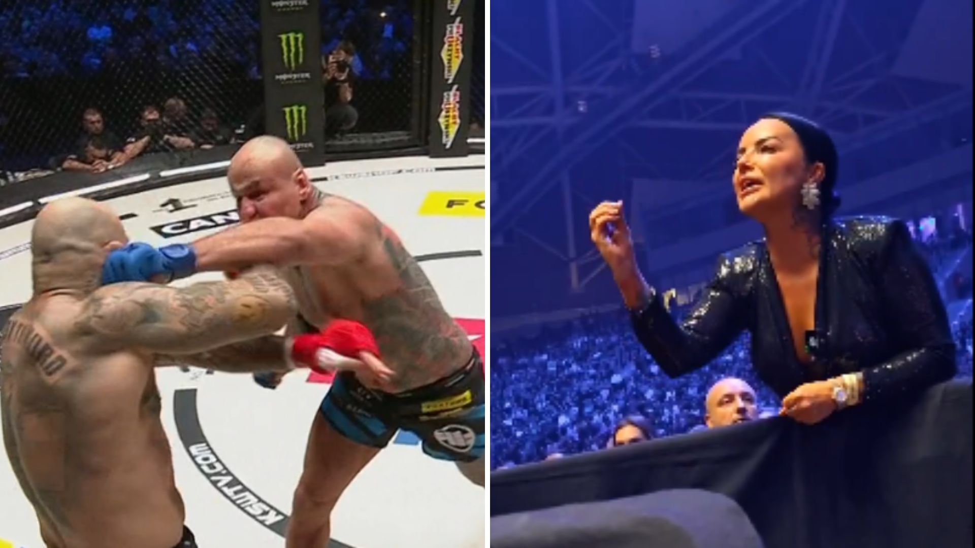 Emocjonalna reakcja narzeczonej podczas walki Szpilki: Proste ciosy, k..wa!