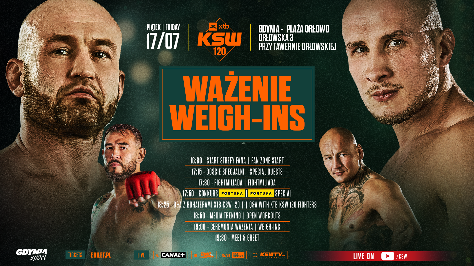 XTB KSW 120: Zawodnicy stanęli na wadze przed galą w Gdyni. Czas na face to face! [WIDEO]